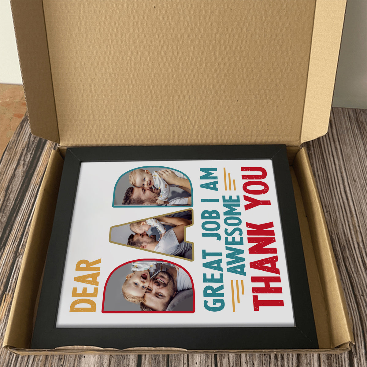 Custom Photo Dear Dad Great Job We're Awesome Thank You Picture Frame Gift For Father's Day HO82 893964