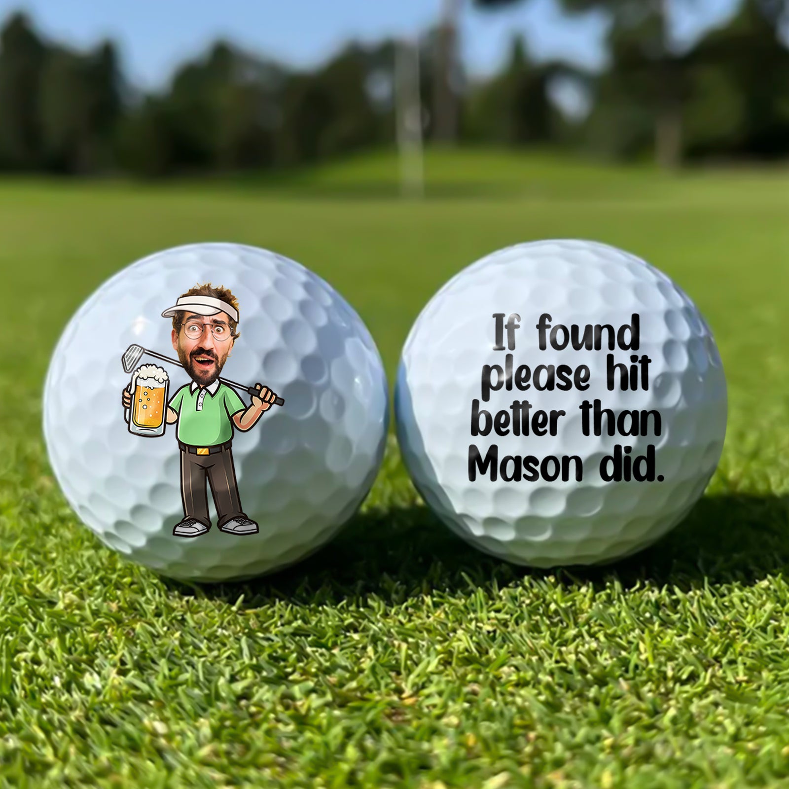 Custom Funny Face If Found Please Hit Better Unique Golf Ball LM32 893547