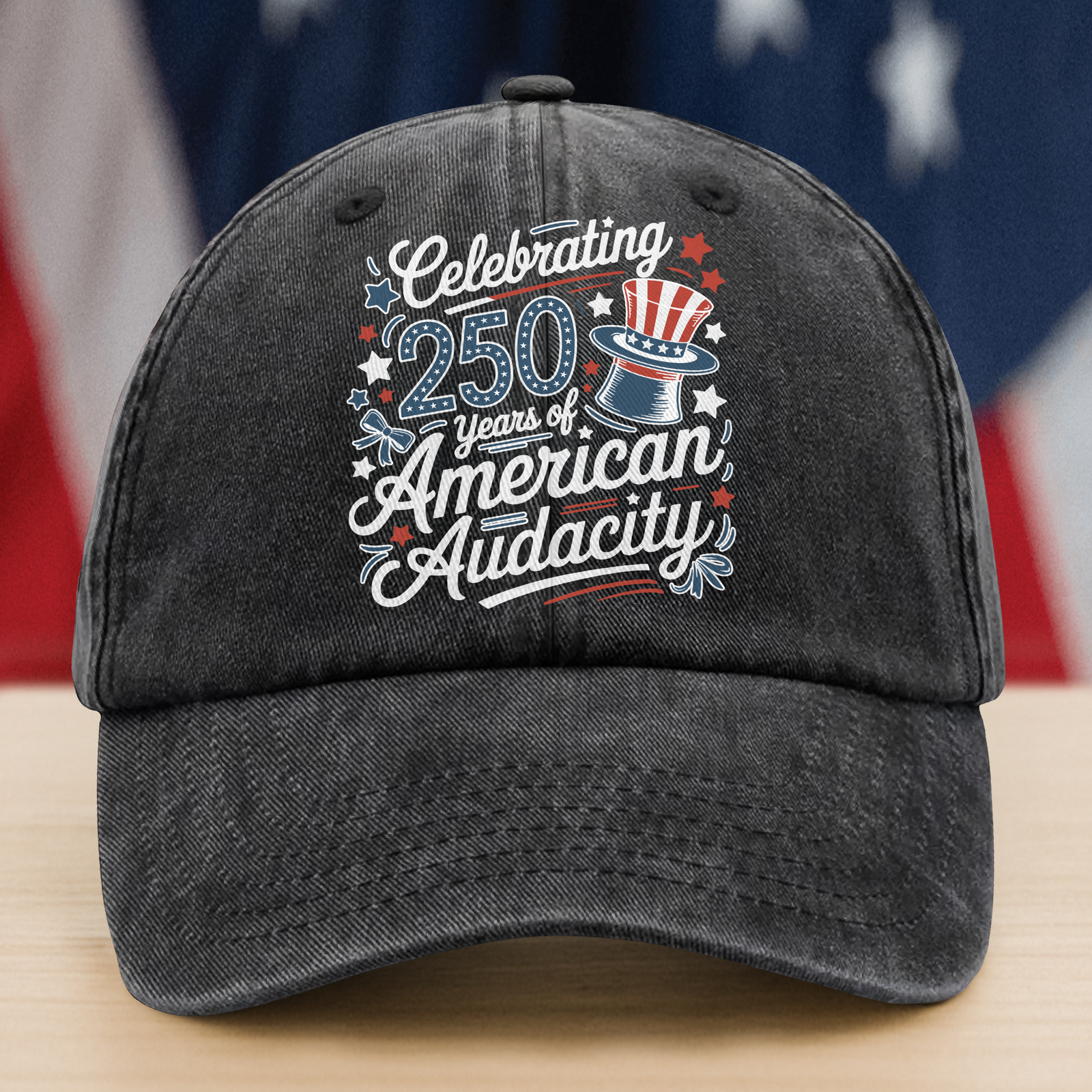 250 Years America 250th Anniversary USA 4th of July Washed Denim Baseball Cap HO82 894818