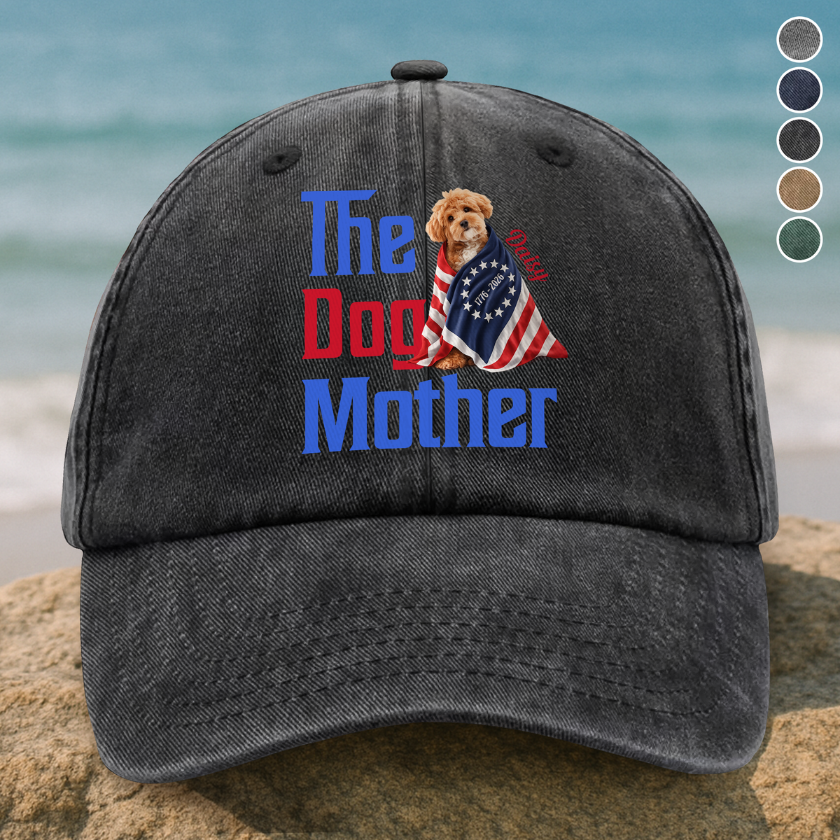 Personalized The Dogmother, Dogfather With 250th USA Anniversary Washed Denim Baseball Cap HO82 901220