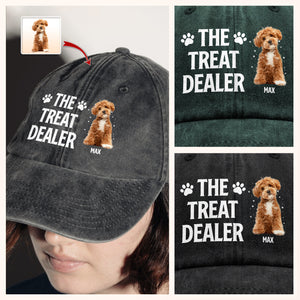 Custom Dog Photo The Treat Dealer Washed Denim Baseball Cap HA75 897006