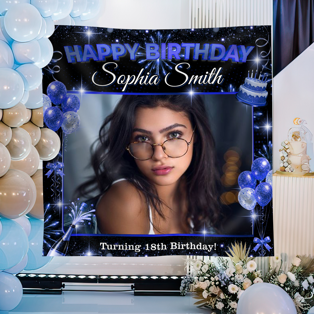 Custom Photo Birthday Personalized Backdrop Decor for Birthday Celebration HA75 920510