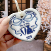 Mr And Mrs Blue - Personalized 3D Inflated Effect Heart Shaped Ceramic Ornament LM32 895379