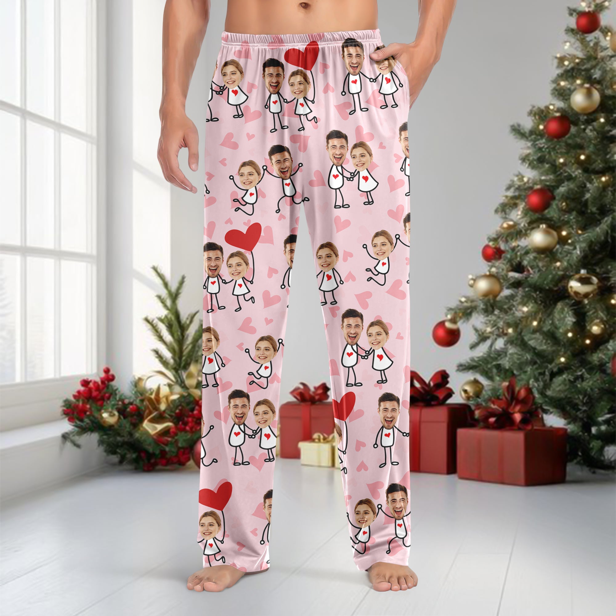 Custom Face Fun Couple Sweatpants Christmas Gift, Valentine Day's Gift HA75 898400
