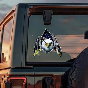 American Eagle With Flag Patriotic Car Window Decal Sticker HA75 898388