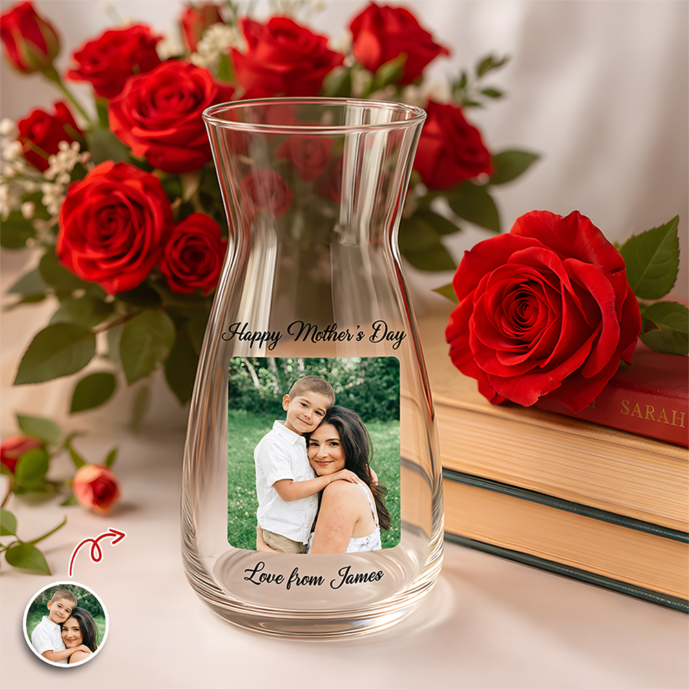 Custom Photo Happy Mother's Day Glass Vase CH07 910936