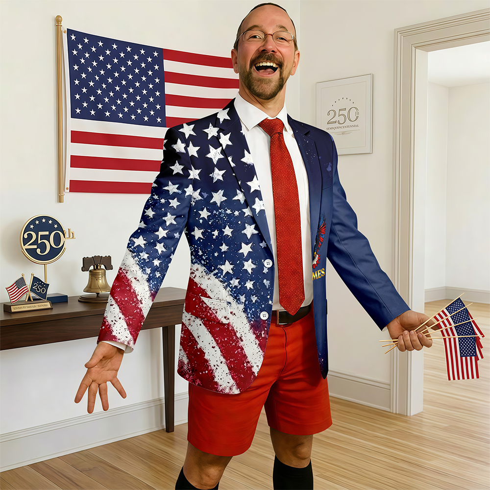 Custom Name American Pride Patriotic 250th Anniversary Eagle Men's Suit HO82 902062
