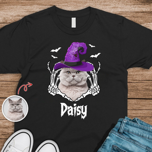 Custom Photo Halloween Dog Witch Dark Shirt HO82 900000