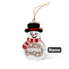Personalized Name Funny Face Christmas Snowman LED Wooden Ornament LM32 669753