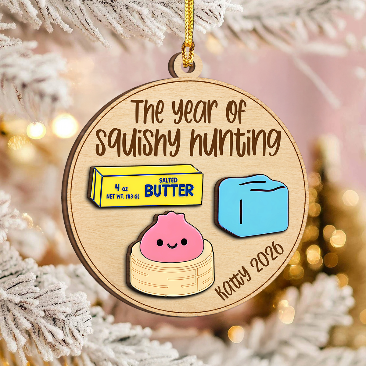 Personalized The Year Of Squishies Layer Wood Ornament Gift For Family HO82 903642