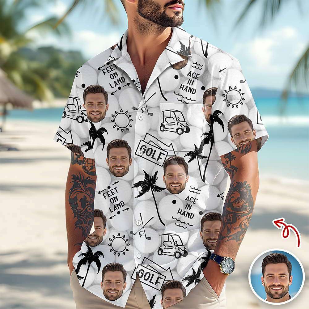 Custom Photo Hawaii Shirt Gift For Golfer, Golf Lovers LM32 897619
