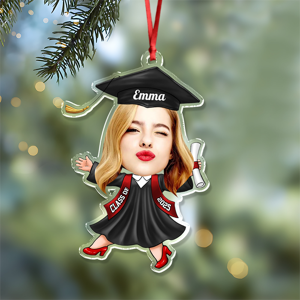 Custom Funny Face Class of 2025 Graduation Acrylic Ornament HA75 892706