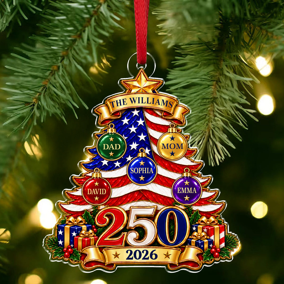 Personalized 250 Years Christmas Acrylic Ornament For Family HO82 903828