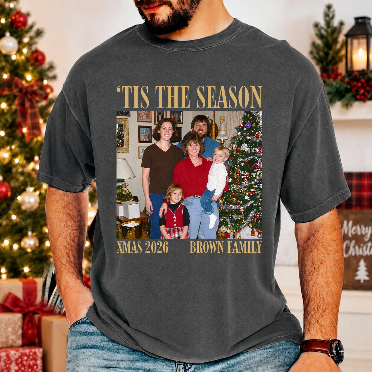 Custom Family Photo 'Tis The Season Comfort Shirt TH10 171305