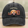 Custom Photo Dog Cat Dad Washed Denim Baseball Cap Ver US Flag Vintage HA75 892530
