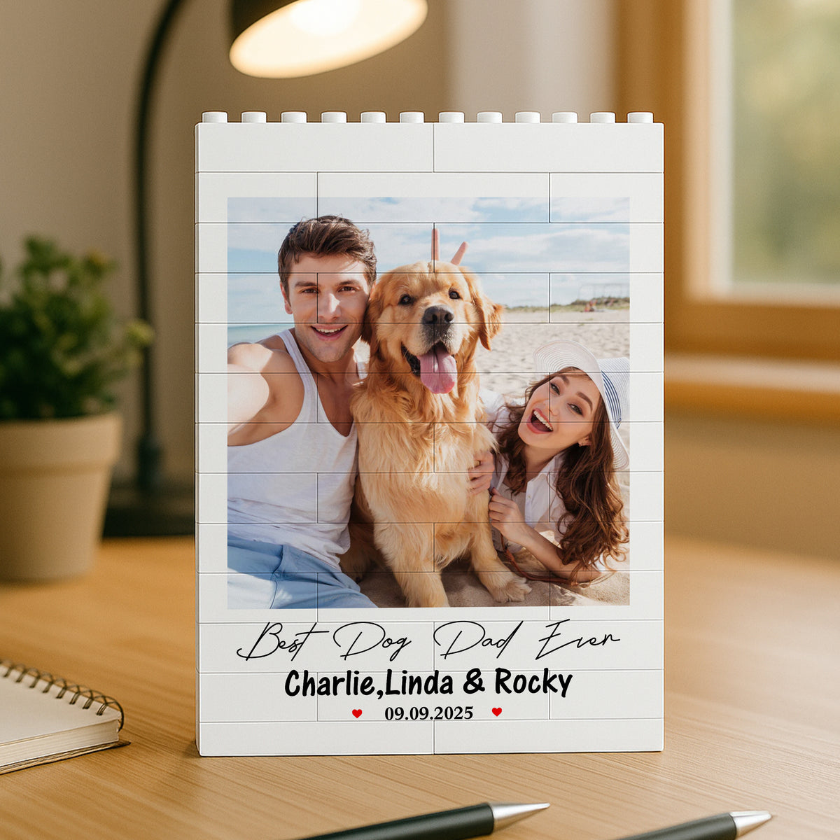 Custom Photo Best Dog Dad, Dog Mom Ever Building Block TH10 898851