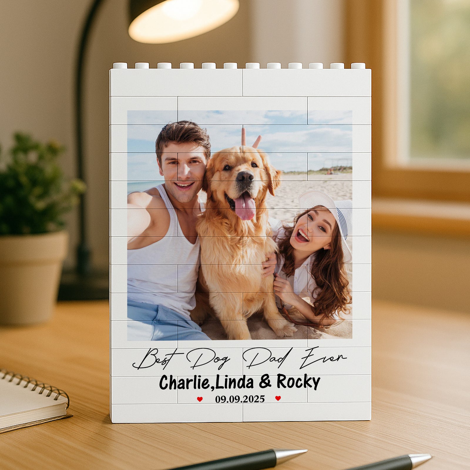 Custom Photo Best Dog Dad, Dog Mom Ever Building Block TH10 898851