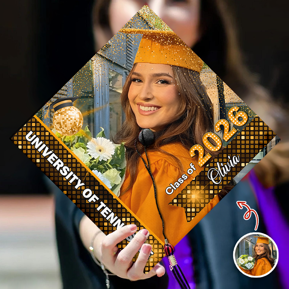 Custom Photo Class Of 2026 Graduation Cap Topper Graduation Gift, Senior Gift CH07 910830