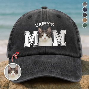 Custom Photo Cat Dad, Cat Mom Washed Denim Baseball Cap HA75 897222