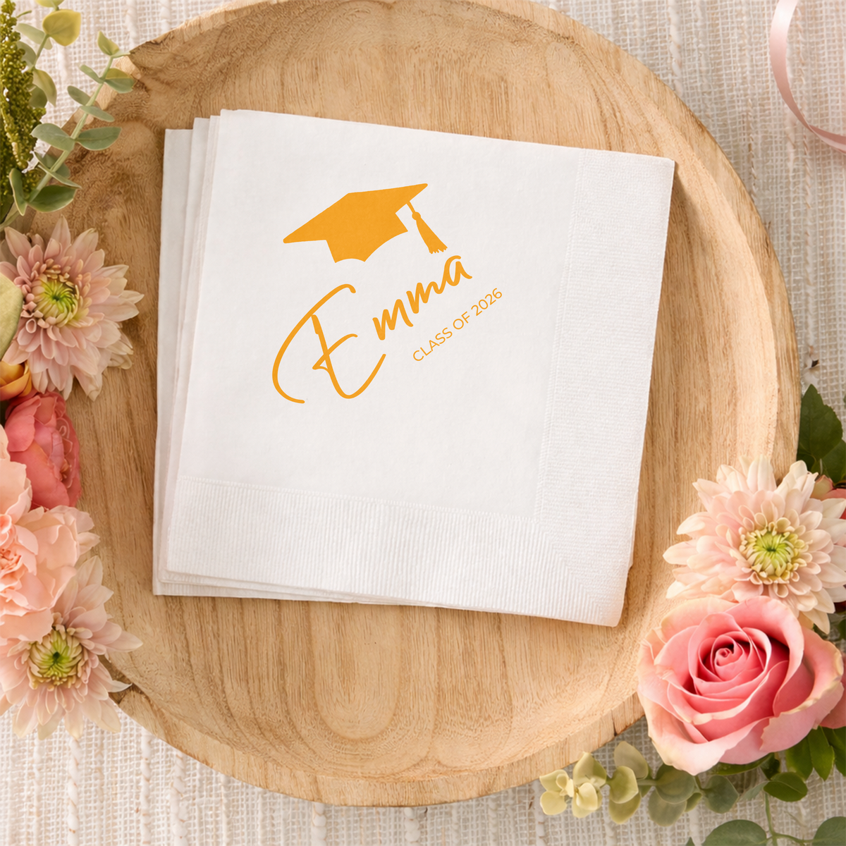 Custom Name Class of 2026 Graduation Napkins - Personalized Party Decor CH07 911316