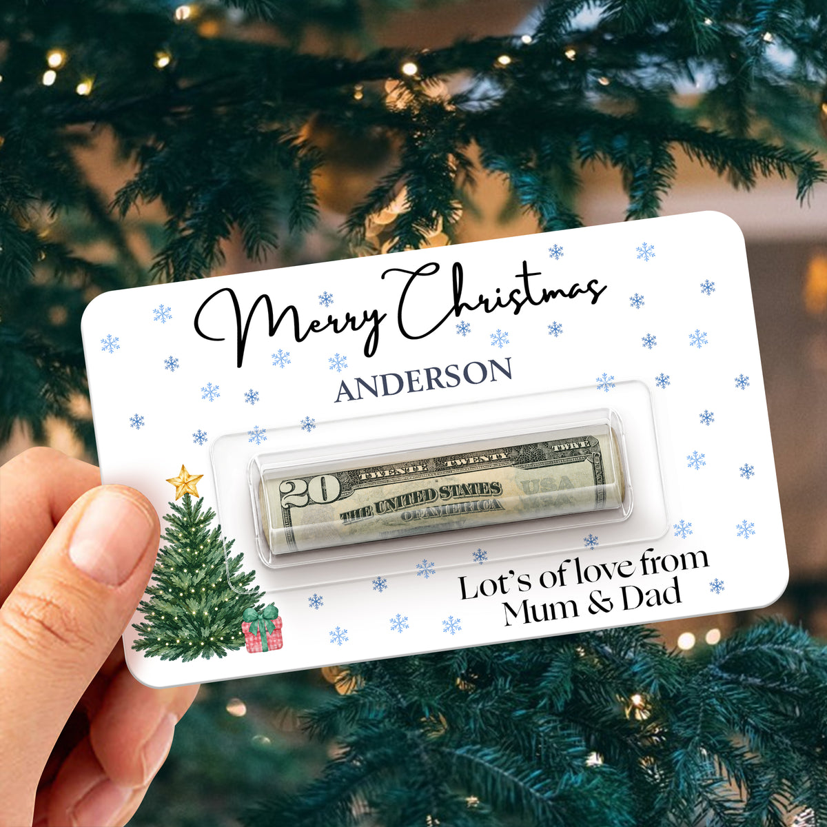 Personalized Christmas Money Holder Card, Thoughtful Cash Gift for Family & Friends HA75 919388