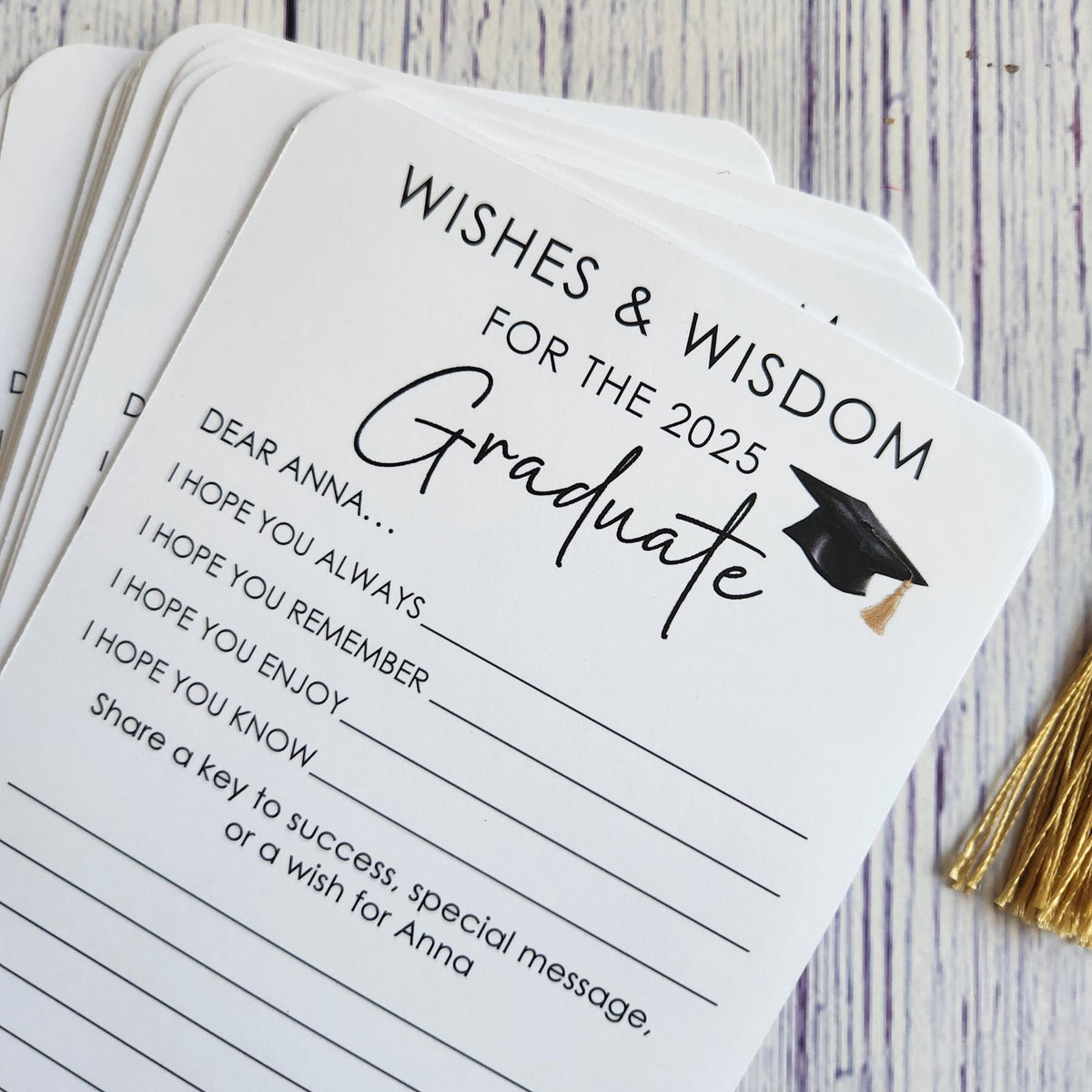 grad advice cards Set of 12 Graduation Wishes Cards - Advice Cards for Graduation Party