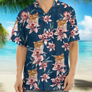 Custom Cat Photo Lily Flowers Design Hawaii Shirt N304 889305