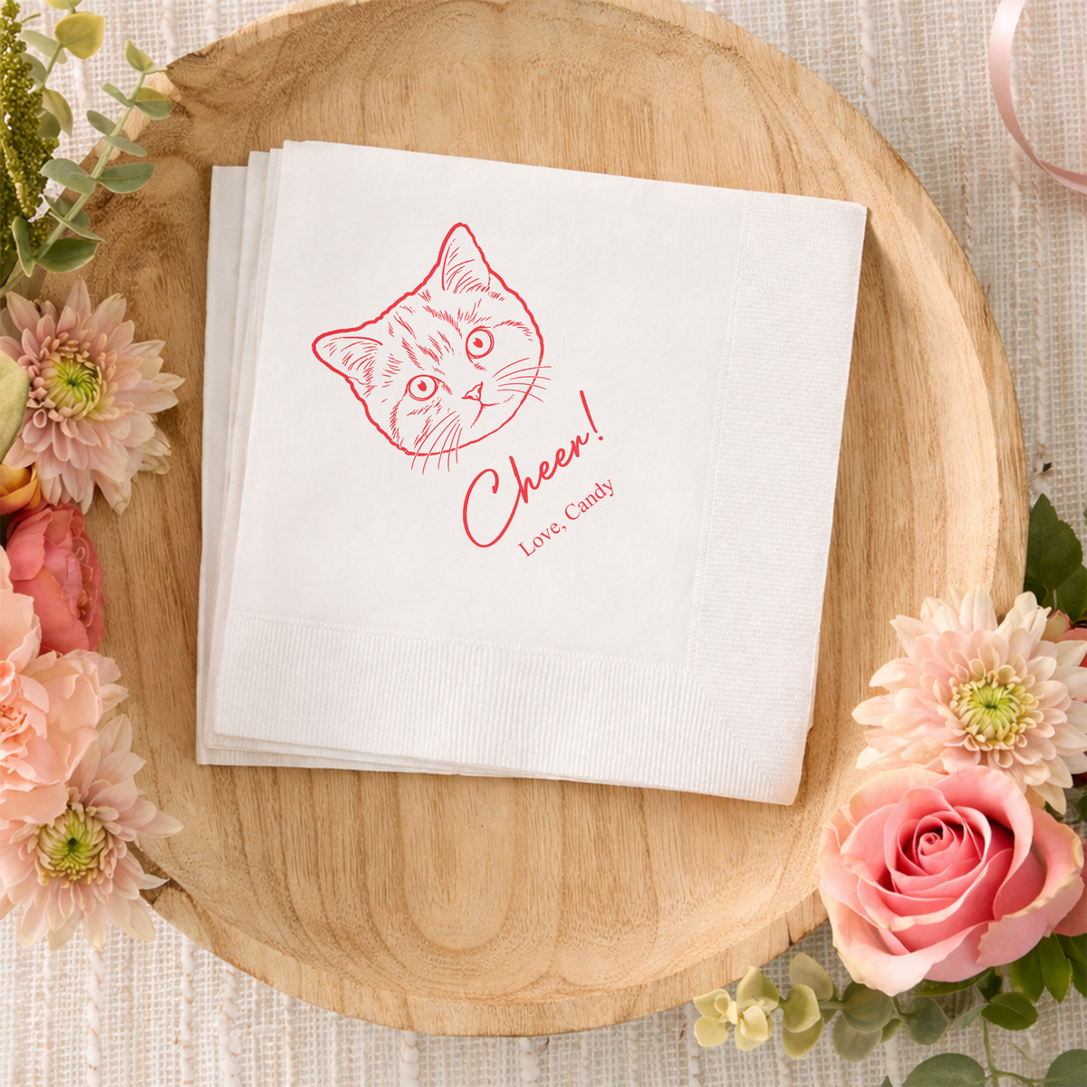 Custom Pet Wedding Cocktail Napkins Funny Wedding Party Decor Newlywed Gift CH07 911288