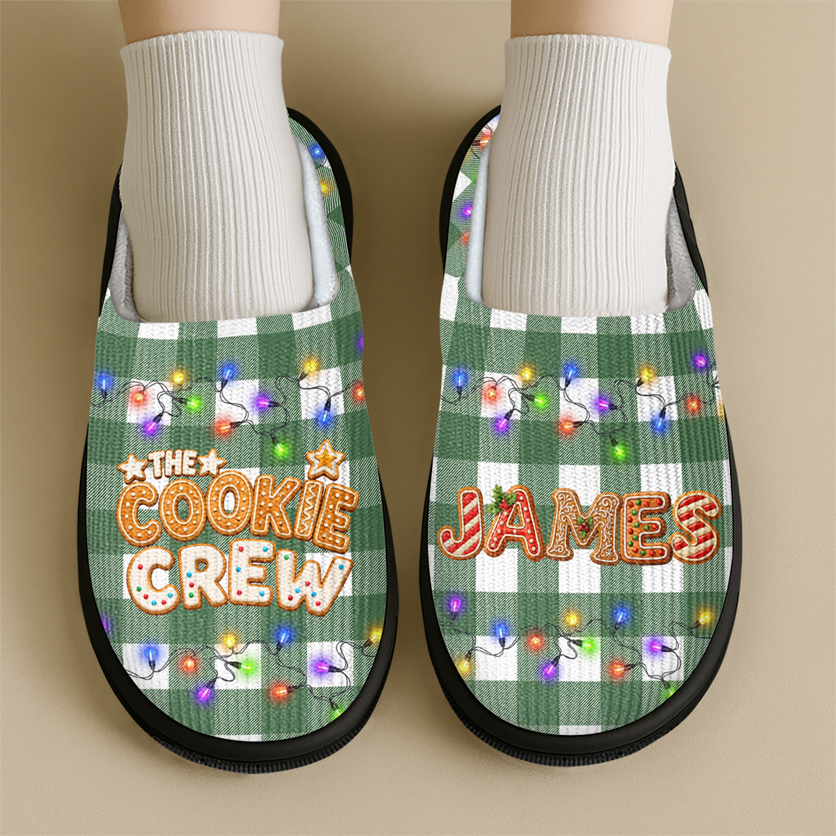 Personalized Custom Name The Cookie Crew Christmas Slippers TH10 171223