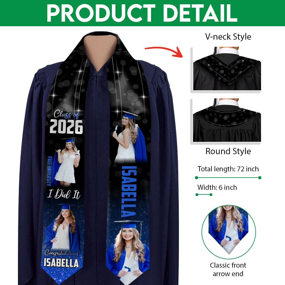 Custom Photo School Name Senior Class of 2026 Graduate Stole Graduation Gifts HO82 901642