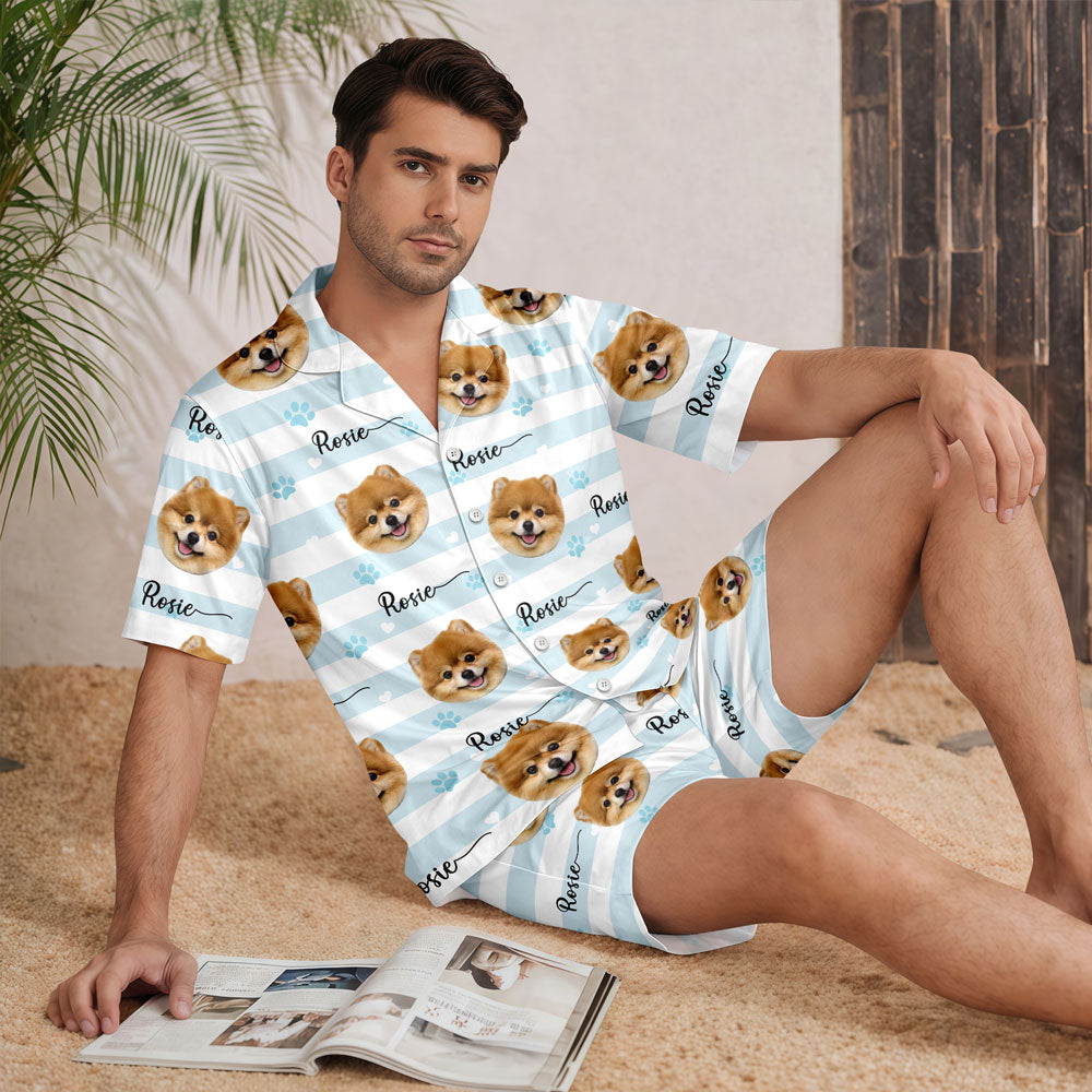 Custom Pet Photo Christmas Short Pajamas for Pet Lovers LM32 669865