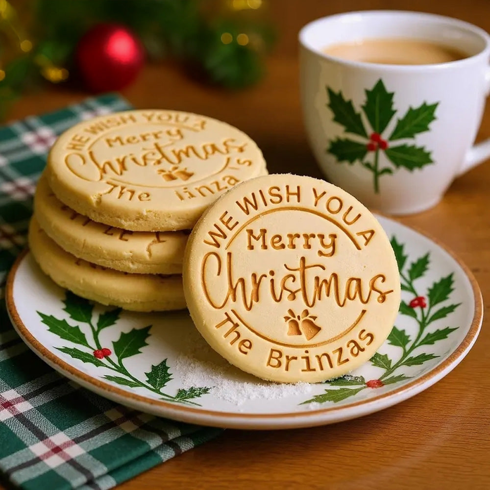 Personalized Family Name We Wish You A Merry Christmas Cookie Stamp LM32 897327