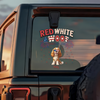 Red White Woof - Personalized Car Window Decal Sticker HO82 901270