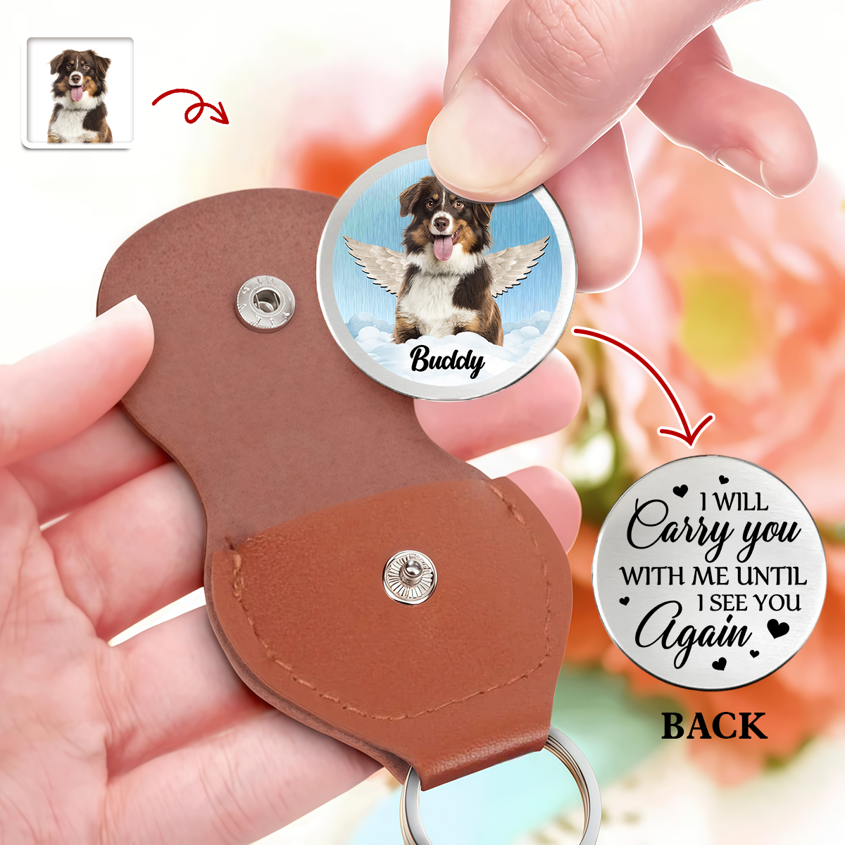 Custom Photo I Will Carry You With Me Until I See You Again Memorial Pocket Hug HA75 897980