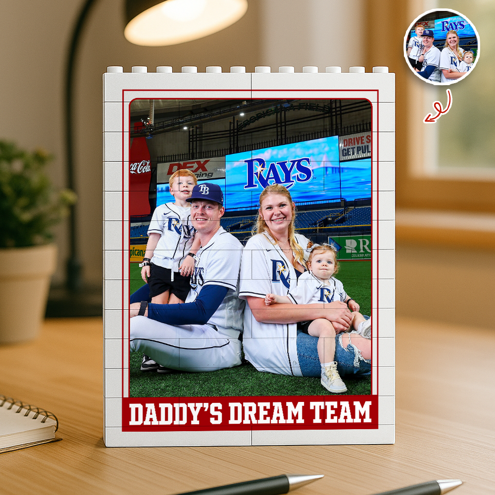 Custom Family Photo Dream Team Building Brick Block TH10 170013
