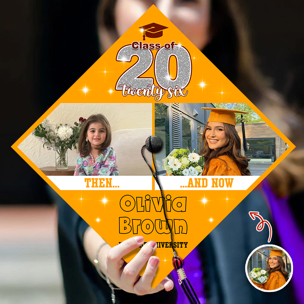 Custom Photo Let's Make Memories All Grown Up Class Of 2026 Graduation Cap Topper HO82 901552