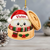 Personalized Glitter Dumpling Bamboo Steamer Christmas Acrylic Ornament, Festive Family Keepsake HO82 903652