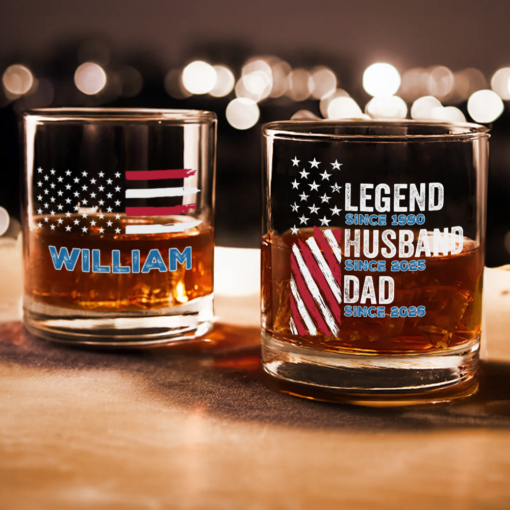Custom Name Legend Husband Dad Whiskey Glass Gift For Father's Day TH10 169715