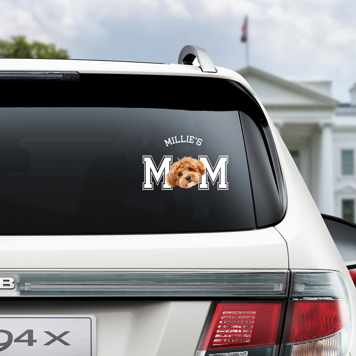 Custom Photo Dog Cat Dad Car Sticker, Gift For Dog Dad HO82 902368