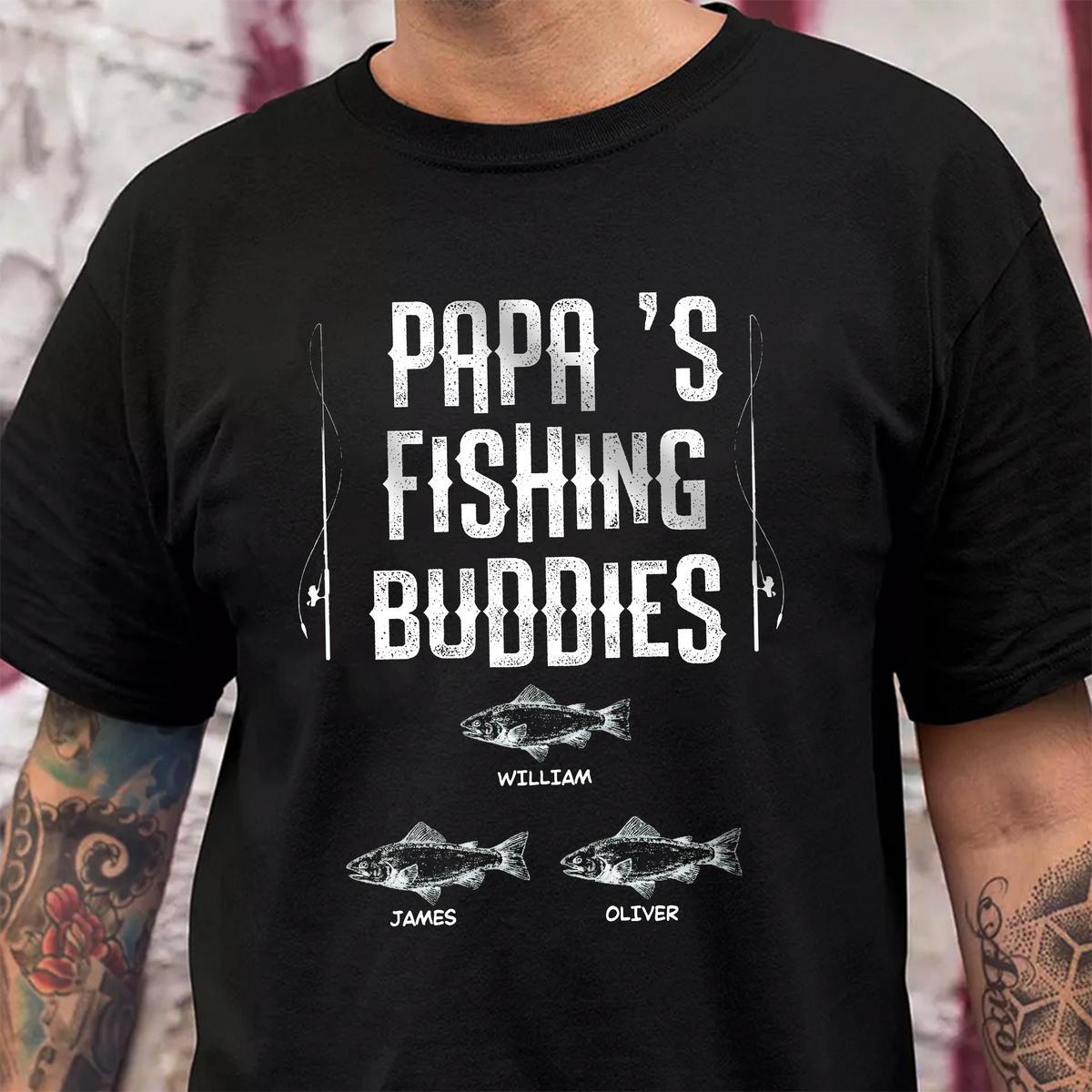Custom Name Papa's Fishing Buddies Dark Shirt LM32 899241