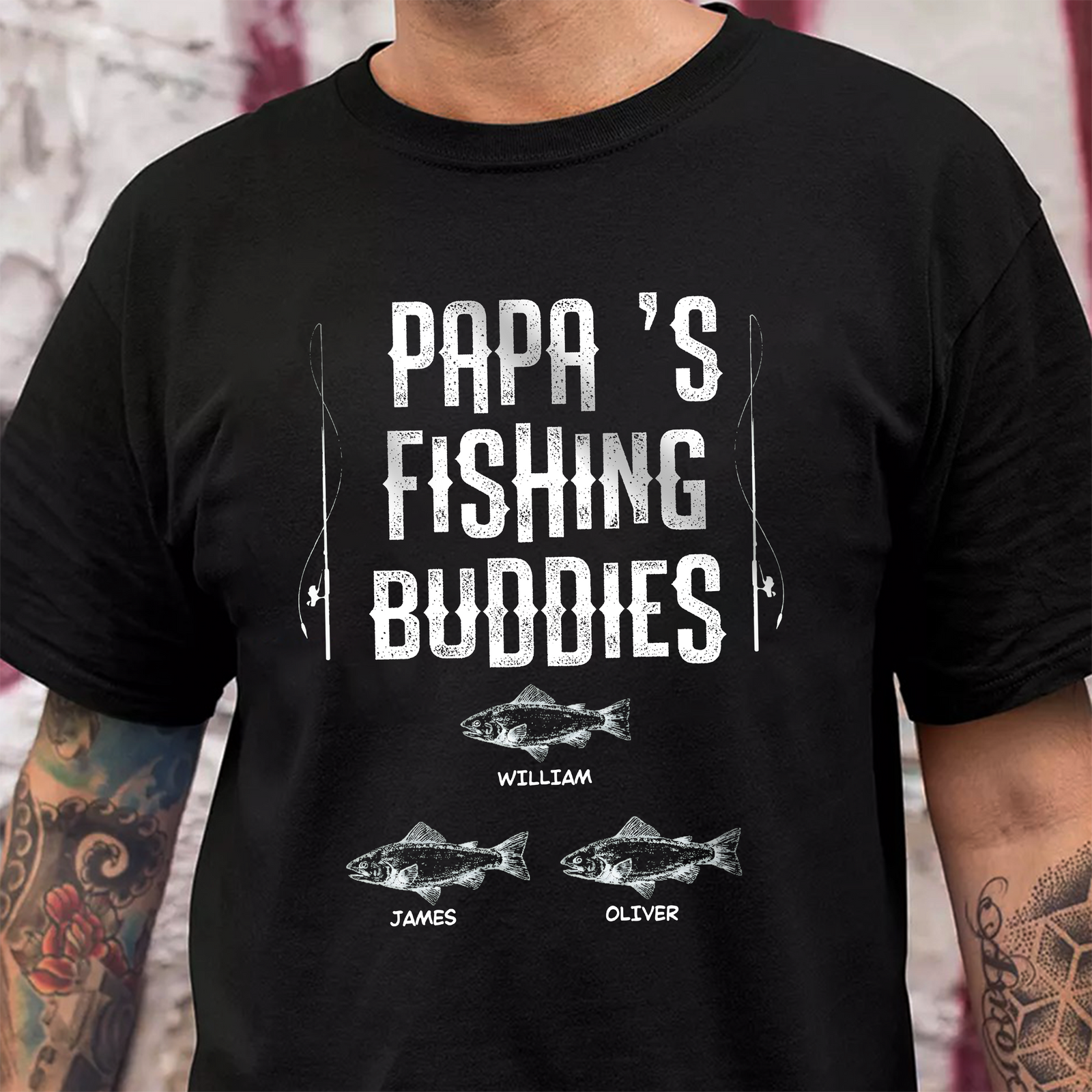 Custom Name Papa's Fishing Buddies Dark Shirt LM32 899241