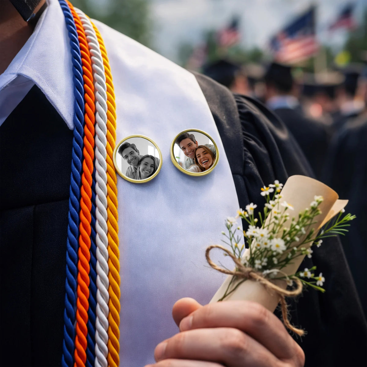 Custom Photo In Loving Memory Wedding Memorial Lapel Pin - Gift for Wedding Day, Groom Gifts HO82 901862