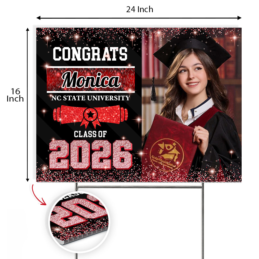 Custom Photo Congrats Class of 2026 Graduation Yard Sign CH07 910734