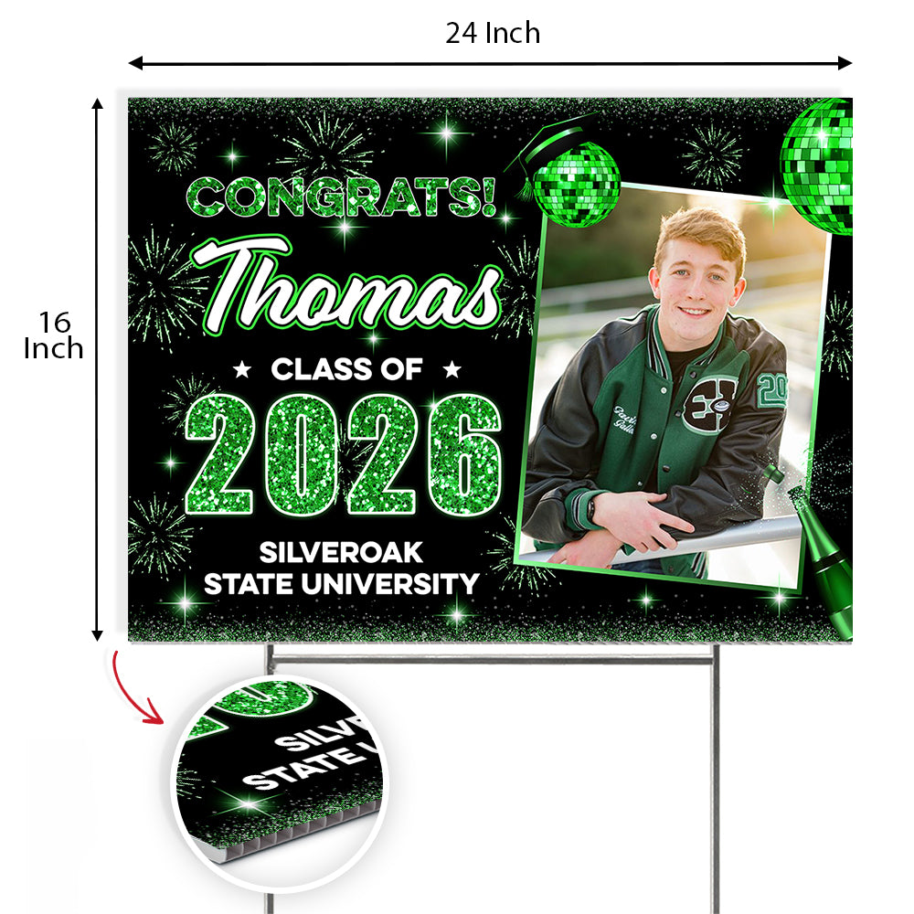 Custom Photo Graduation Class of 2026 Yard Sign Personalized Party Decor CH07 910764
