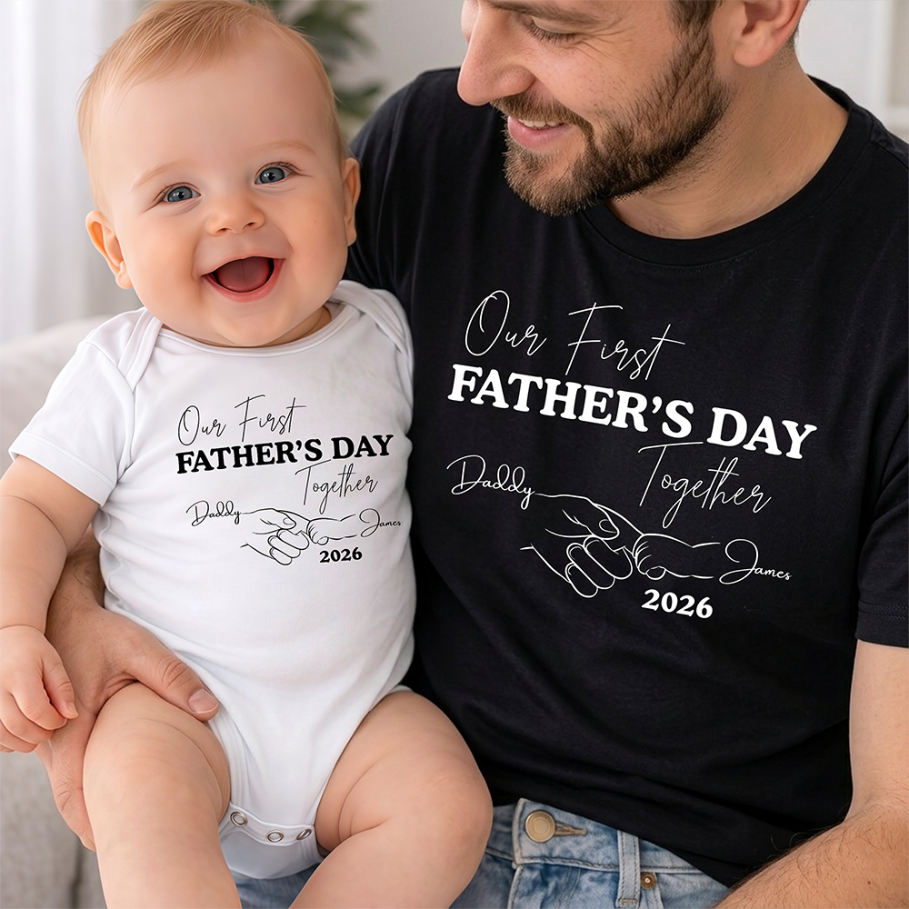 Personalized Our First Father's Day Together Matching Shirt LM32 899979