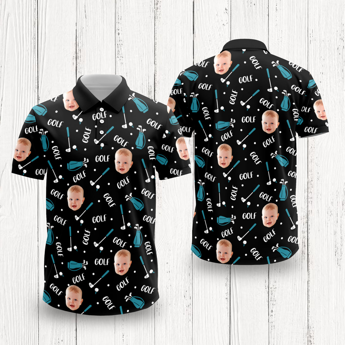 Custom Face Photo Golf Polo Shirt Gift For Golf Lover HO82 900812