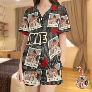 Custom Photo Newspaper Short Pajamas Funny Love Gift For Couples CH07 895528