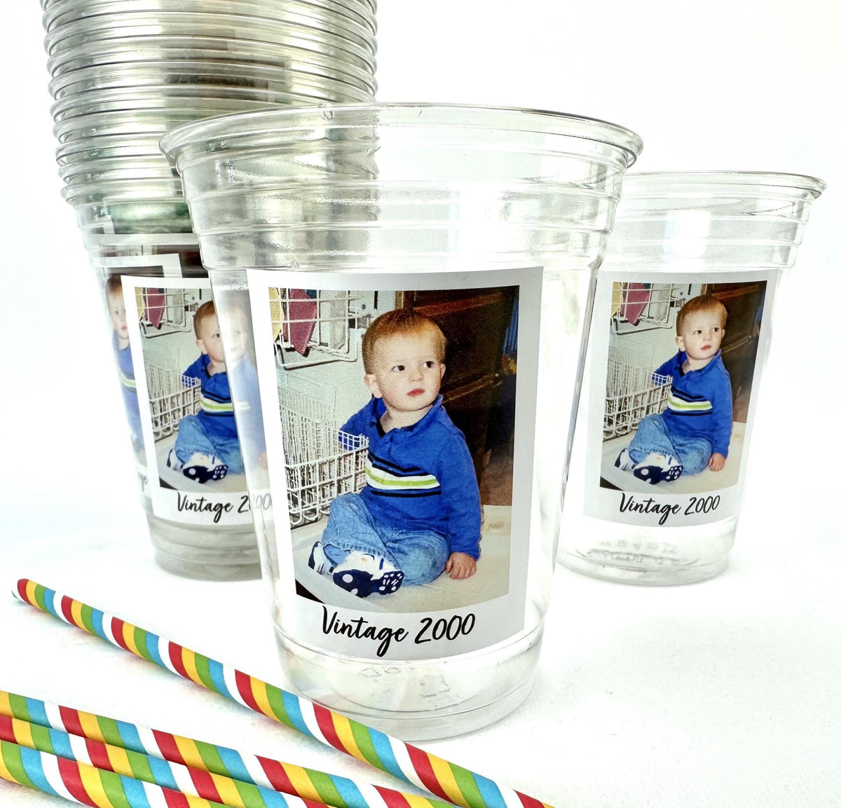 Custom Photo Retro Vintage Style Plastic Cup 16oz For Parties, Trips, Birthday LM32 897937