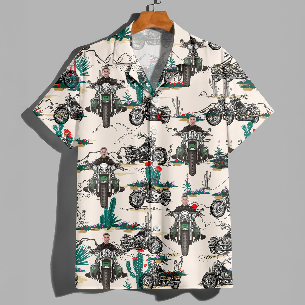 Custom Photo Motorcycle Familly Hawaii Shirt Gift for Dad, Boyfriend, Husband HO82 893752