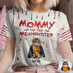 Custom Photo Daddy And Mommy Of The Meowster 3D Shirt For Halloween TH10 894971